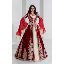 Ceyyiz Bindallı Kına Elbisesi 5 Parça 20-167 Kırmızı