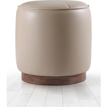 Lorence Home Nocbel Deri Puf Bej