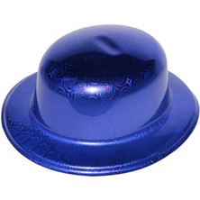 Mustran Mavi Renk Hologramlı Plastik Yuvarlak Melon 27X24 cm