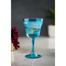 Mustran Akrilik Aquamarin 6'lı Kadeh & Su Meşrubat Kahve Yanı Bardağı 300 ml ( Cam Değildir )