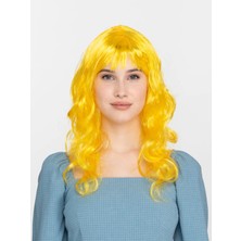 Mustran Sarı Renk Uzun Dalgalı Parti Peruğu