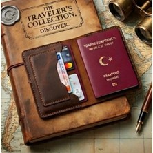 Parla Leather  Pasaport Cüzdan V3 El Yapımı Hakiki Gerçek Deri Pasaport Kılıfı Cüzdan Kartlık Kadın Erkek