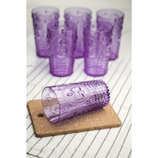 Mustran Akrilik Mor 6'lı Uzun Bardak & Su Meşrubat Bardağı 750 ml ( Büyük Boy & Cam Değildir )