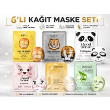 Hepsi 6’lı Kağıt Yüz Maskesi Seti – Kolajen, Laktik Asit, Aloe Vera, Ceramide Içeren Yoğun Nemlendirici, Leke Karşıtı, Cilt Tonu Eşitleyici Sheet Mask Seti