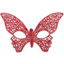 Mustran Kırmızı Dantel Masquerade Maskesi 7 No