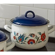 Es Dekor 20CM Emaye Derin Bombeli Tencere Koleksiyon