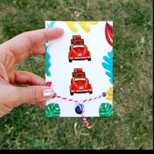 toptanbuldum 2'li Vosvos Araba Ahşap Rozet Marteniçka Bileklik Hediyeli -Çanta-Broş-Aksesuar