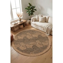 Soft Home Yuvarlak Kesim Jüt Kilim ( Leke Tutmaz) Makinada Yıkanabilir Rahat Kullanım
