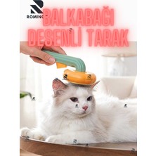 Romingo Kabak Desenli Kedi & Köpek Tarağı Tek Tuşla Kolay Tüy Temizleme