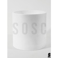 Sosc Natural Beton Saksı, Beyaz Silindirik Tasarım, Modern Minimalist Stil, Iç Mekan Bitki Saksısı, Dekoratif Beton Çiçek Kabı (Beyaz)