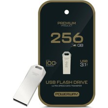 Powerway 256 GB 100MB/S Hızlı USB 3.1 Metal Silver Flash Bellek