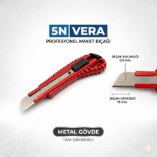 Universal Metal Gövde Maket Bıçağı 18 mm -Kırmızı- 0.5 mm Keskin Bıçak Uçlu Falçata