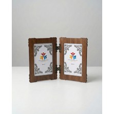 Hanem Çerçeve Mdf Kahverengi Ahşap Dikey 10X15 Menteşeli Dekoratif Fotoğraf Çerçevesi