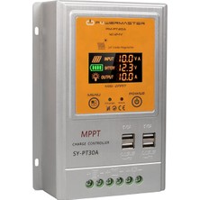 PM-PT30A 12V/24V 30A Mppt 4 Usb'li Dijital Otomatik Solar Şarj Regülatörü