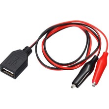 PM-28659 USB Dişi - Küçük Krokodil Uçlu 5V 2A Test Kablosu 60 cm