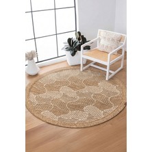 Soft Home Yuvarlak Kesim Jüt Kilim Rahat Kullanım Leke Tutmaz Yıkanabilir