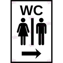 AYNED Print Bay Bayan Wc Yönlendirme Tabelası Sağ Ok – Tuvalet Uyarı Levhası