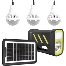 Gd-12 Solar Panelli 3 Ampullü Solar Işıldak Fener