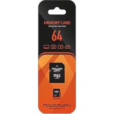 Powerway Pwr-64 64 GB Micro SD Hafıza Kartı Class 10 Yüksek Okuma Yazma Hızı ile Uyumlu