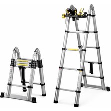 SN-29683 4+4 Metre Teleskopik Merdiven Karavan & Tekne Katlanır Alüminyum