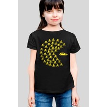 Rock&roll Bisikletli Oyun Kısa Kollu Siyah Kız Çocuk Tişört