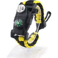 Skygo Pusula,fenerli Yüksek Desibel Düdüklü Hayatta Kalma Kamp Bilekliği - Sarı