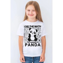 Rock&roll Panda Cevabı Kısa Kollu Beyaz Kız Çocuk Tişört