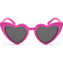 Skygo Fuşya Pembe Retro Kalp Gözlük – 80’ler 90’lar Stil Parti Gözlüğü