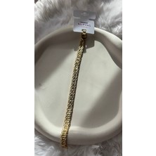 Stelle Jewelry Xuping Kadın Gold Dorika Ve Baget Taşlı Çelik Bileklik