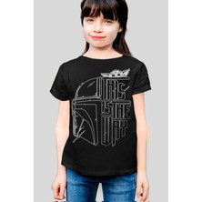 Rock&roll Kaskda Yoda Kısa Kollu Siyah Kız Çocuk Tişört