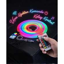 3 Metre Rgb Akıllı Neon LED Şerit Işık Telefon ve Kumanda Kontrollü Ambiyans Aydınlatma