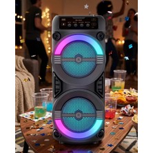 Butik LED Işıklı Kablosuz Bluetooth Hoparlör USB Tf Kart Destekli