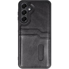 Mey İthalat Mey Ithalat®  Samsung Galaxy A16 5g Kılıf Sara Kartvizitli Deri Kılıf - Siyah