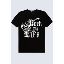 Rock&roll Hayatım Rock Kısa Kollu Siyah Kadın Tişört