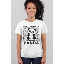 Rock&roll Panda Cevabı Kısa Kollu Beyaz Kadın Tişört
