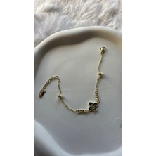 Stelle Jewelry Siyah Yonca Bileklik