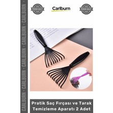 Carlburn Özel Üretim Hijyenik Ergonomik Tırmık Aparat Pratik Saç Fırçası Tarak Temizleme Aparatı 2 Adet