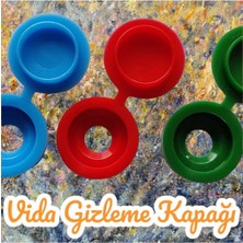 Hobi Demir Sanat 100 Adet Menteşeli Yeşil Plastik Vida Kapağı, Vida Gizleme Kapağı, Vida Kapağı