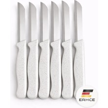 ERHCE Alman Paslanmaz Çelik Tırtıklı Keskin Meyve Sebze Bıçağı 6'lı Set