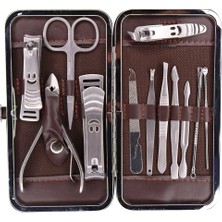 Nemere Tırnak Makası Tırnak Bakım Seti Deri Çantalı 12 Parça Set (4887)
