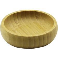 Nemere Tekli - Mini=8.5cm Ahşap Bambu Çerezlik - Lokumluk Kase (4887)