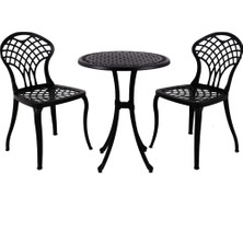 Gennhaus Alüminyum Döküm Bahçe Balkon Masa Sandalye Seti 2 Sandalye + 1 Masa Bud Set