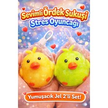 Aksoy Toys Çok Sevimli Ördek Sukuşi Squishy Stres Oyuncağı Yumuşacık Jel 2 Li Set 8 cm