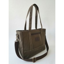 Dark Cotton Mumlu Kanvas Tote Omuz Çantası (Ek Uzun Askı)