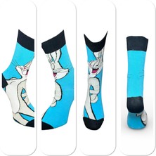 Çorapmatik Bugs Bunny Çizgi Film Karakteri Renkli Soket Çorap