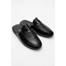 G&C Erkek Siyah Çeyizlik Rugan Terlik 365