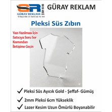 Güray Reklam Pleksi Zıbın Süs - 6 cm 10 Adet Bebek Mevlüt ve Baby Shower Hediyelik (Gold, Gümüş, Şeffaf)