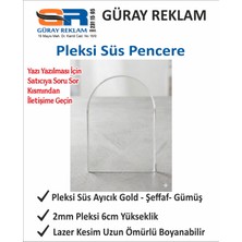 Güray Reklam Pleksi Pencere Süs - 6 cm 10 Adet Kemer Model Lazer Kesim Figür (Gold, Gümüş, Şeffaf Seçenekli)