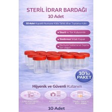 Twin Store Steril Idrar Kabı Kapasiteli Numune Toplama Kabı 10 Adet