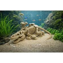 Hayke Dinozor Fosili Akvaryum Dekoru Büyük Boy 17 cm Jurassic Akvaryum Süsü Balık Tankı Dekoratif Obje